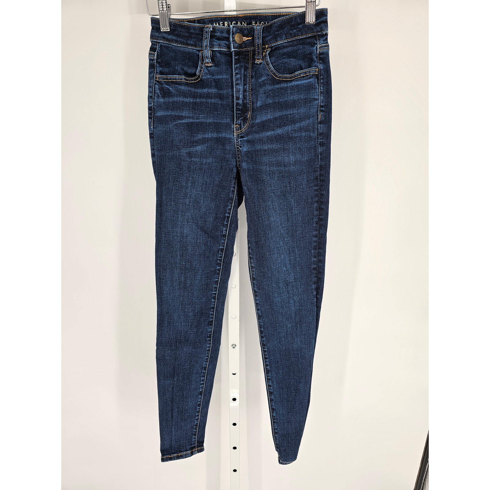 American Eagle Womens Sz 2 Super Hi Rise Jegging Dark Wash Blue Jeans